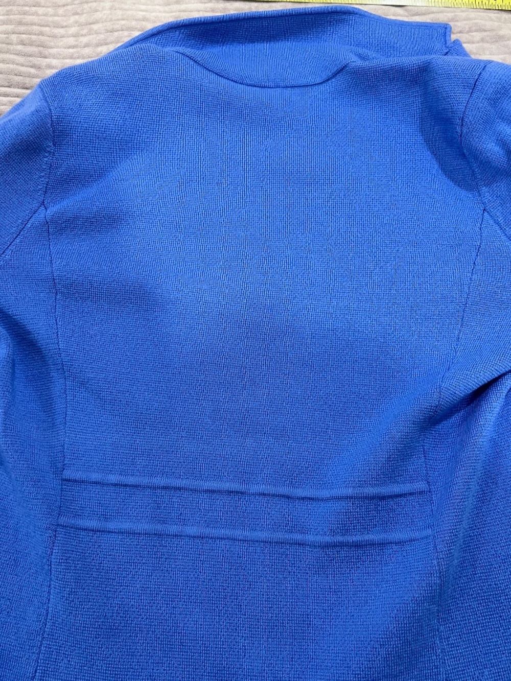 Pure Merino Wool Talbots Sweater Blazer Jacket Blue Size Large Button Front - Picture 11 of 16